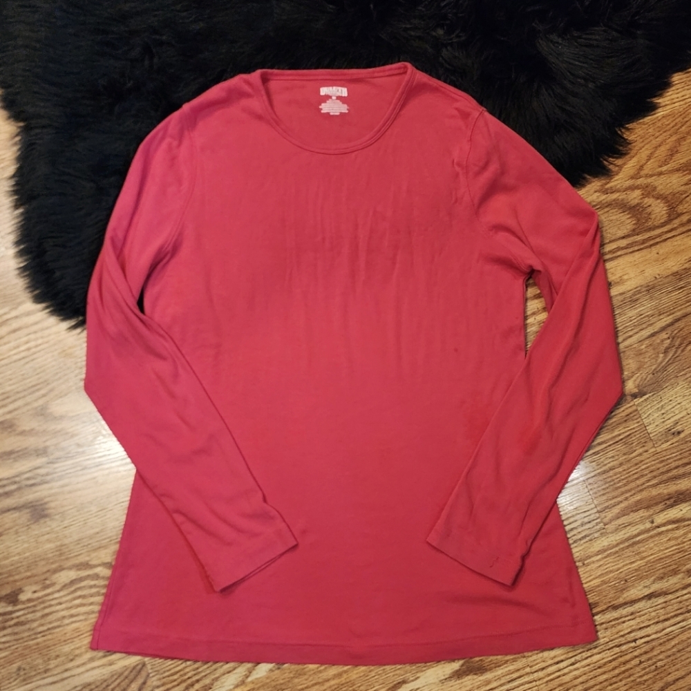 Duluth 100% Cotton Pink Long Sleeve Tee Women's Size M